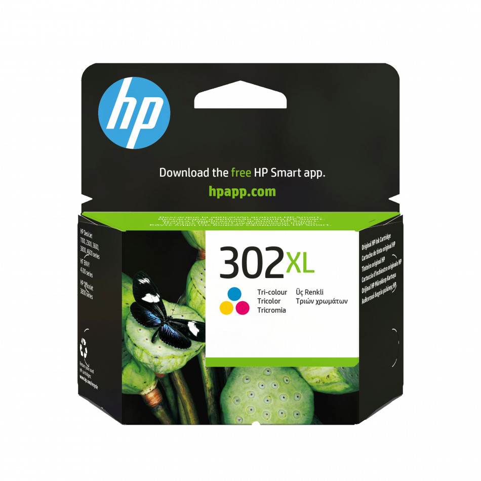CARTUCHO TRICOLOR HP Nº302XL - 330 PAGINAS - OFFICEJET 383 ....