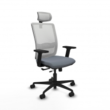 Piqueras y Crespo Haches traslack malla blanca bali gris brazos 2D base nailon cabecero malla 2D ruedas 65mm nailon