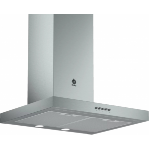 Campana decorativa de pared box Balay 3BC065MX, 60 cm, 525 m3/h, clase C, 3 velocidades, 69dB, acero inox