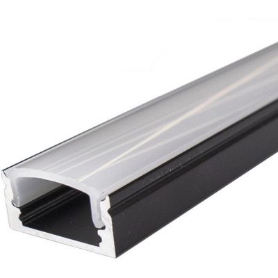 Perfil LED Superficie 17x7,8mm 2m NEGRO