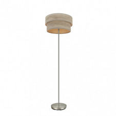Pie Salon Doble Smile 1xe27 Niquel/madera Gris 162x40x40 Cm