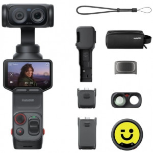 Cámara gimbal Insta360 Luna Ultra Creator Bundle, vídeo 8K30, doble lente Leica, estabilización 3 ejes, negro