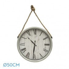 Reloj De Pared Zaman Blanco 50d C/cuerda Agujas Espada