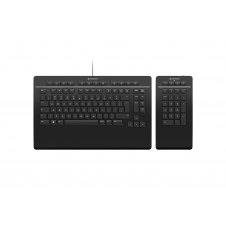 3Dconnexion Keyboard Pro with Numpad teclado Oficina USB + RF Wireless + Bluetooth QWERTZ Alemán Negro