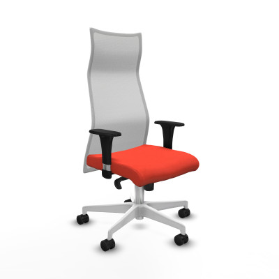 Albacete malla sincro malla blanca bali naranja oscuro brazos 1D base blanca ruedas 65 mm nailon
