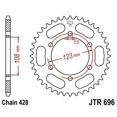 Corona JT 696 de acero con 49 dientes JTR696.49