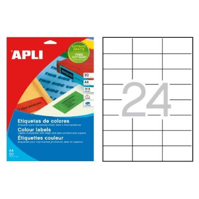 APLI Paq.480 etiquetas 70x37mm amarillo