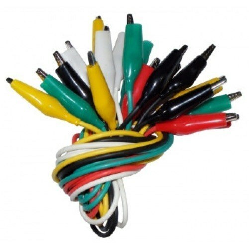 Cables Colores con 20 Pinzas Cocodrilo 50cm. (10uds.) C-6091 Cebek