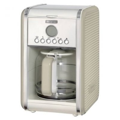 CAFETERA DE GOTEO ARIETE VINTAGE BEIGE - 2000W - 4-12 TAZAS - JARRA VIDRIO TEMPLADO - CUERPO METÁLICO + ABS
