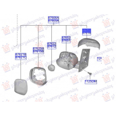 CUBIERTA RETROVISOR DE LA PUERTA(O)