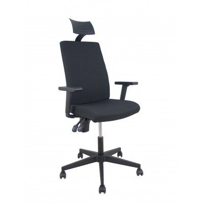 Silla I-Line arán negro con brazos regulables con cabecero.