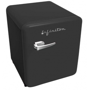 Frigorífico 1 puerta Infiniton CL-V49, 49.3 x 44.8 cm, 46L, puerta reversible, Cíclico, 41dB, clase F, negro