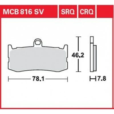 Pastillas de freno sinterizadas serie SV TRW MCB816SV