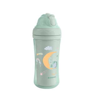 Vasito de PP con pajita de silicona 220ml Moony me Menta