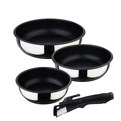 Set 3 sartenes acero inoxidable click & cook ø18 / ø20 / ø24 cm