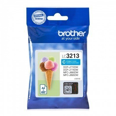 CARTUCHO INKJET BROTHER ORIGINAL CIAN LC3213C DCPJ572/MFCJ491
