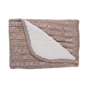 Manta de punto sherpa Beige melange