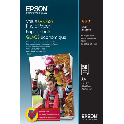 Papel Fotográfico Brilhante EPSON A4 50 Folhas