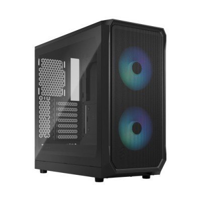 Fractal Design Focus 2 RGB - Tour - ATX - panneau latéral fenêtré (verre trempé) - pas d'alimentation (ATX) - noir TG teinte