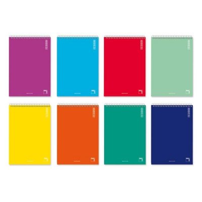 PACSA Bloc Basic tapa cartoncillo 80h cuadricula 4x4 octavo colores surtidos