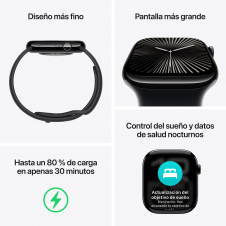 Apple Watch Series 10 OLED 42 mm Digital 374 x 446 Pixeles Pantalla táctil 4G Titanio Wifi GPS (satélite)