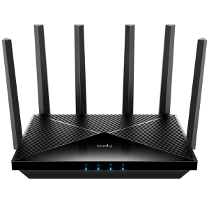 Cudy Router WiFi 7 2.5G Dual Band BE6500 - Velocidad hasta 1000Mbps - 4 Puertos - 6 Antenas Fijas de 5dBi - Tecnologia MU-MIMO -