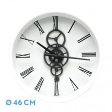 Reloj De Pared Duque Blanco/negro 46x46x7cm Engranajes Con Movimiento
