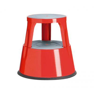 TABURETE 2 PELDAÑOS MET. A-SERIES ROJO