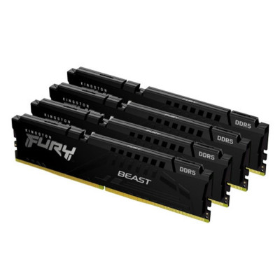 Memoria ram ddr5 64gb 4x16gb kingston - 6000mt - s - pc5 - 48000 - fury beast - cl40 - 1.35v