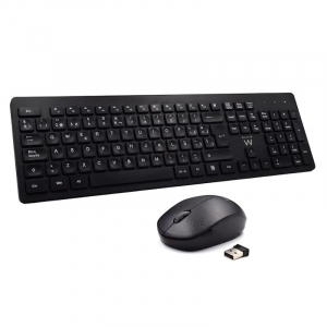 Ewent Teclado + Ratón inalámbrico EW3256, negro