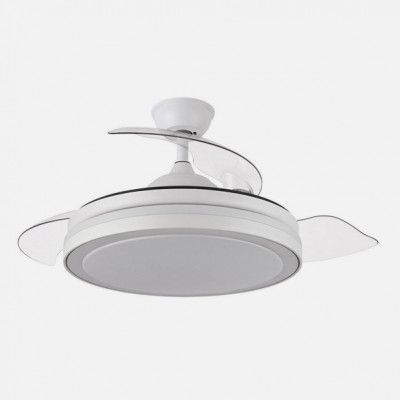 Ventilador Dc Esparta Plus 59w 6980lm Blanco 3 Aspas Desp. 107d 3 Colores C/Remoto+ Temporizador+ Memoria