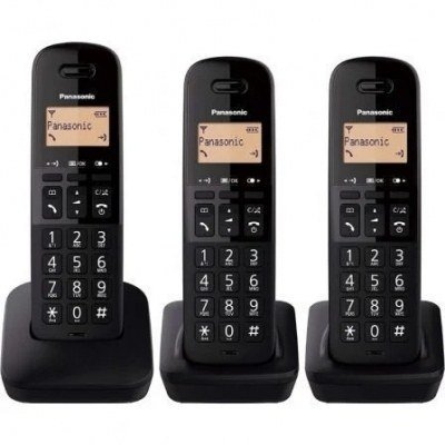 Teléfono Inalámbrico Panasonic KX-TGB613SPB/ Pack TRIO/ Negro