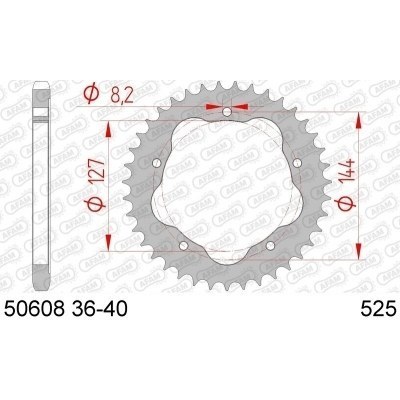 Corona AFAM acero estándar 50608K - Paso 525 50608K-42