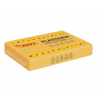 Jovi Caja de 15 Pastillas de Plastilina 350gr - 100% Vegetal - Muy Moldeable - No Se Seca - sin Gluten - Inocua - Ideal para Volumen y Moldes - Color Amarillo