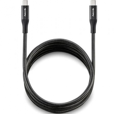 Cable USB 4.0 Tipo-C NGS KNOT/ USB Tipo-C Macho - USB Tipo-C Macho/ Hasta 240W/ 40Gbps/ 2m/ Negro