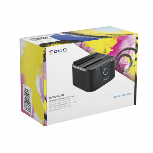 DOCK TOOQ TQDS-802B 2xSATA 2,5/3,5 USB 3.0, CLONE OTB NEGRO