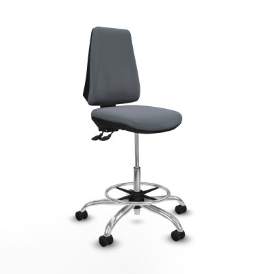 Taburete Elche AS bali gris base cromada ruedas 65mm nailon
