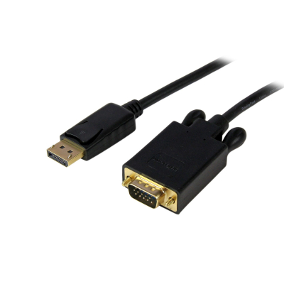 Cable de 1,8m DisplayPort a VGA - Cable Adaptador Activo de DisplayPort a VGA - Vídeo 1080p - Cable de Monitor DP a VGA - Convertidor DP 1.2 a VGA - Conector DP con Pestillo
