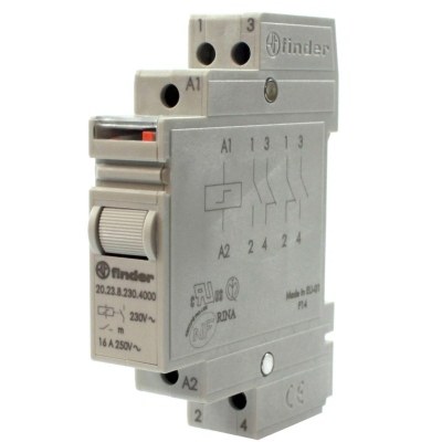 Telerruptor Bipolar 230Vac 16Amp 1NC + 1NA para Carril DIN 20238230.4000