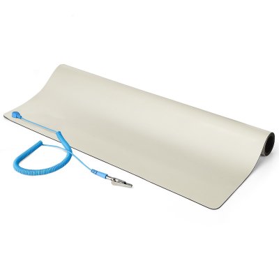 Alfombrilla Antiestática, Superficie Antiestática para la Reparación de Electrónicos para Mesa, con Cable de Toma a Tierra Removible, ANSI/ESD S 4.1, 60cmx120cm