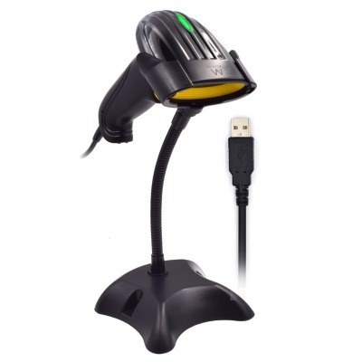 Ewent EW3400 Lector de códigos de barras portátil 1D Laser Negro