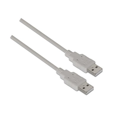 Cable USB 2.0 Aisens A101-0022/ USB Macho - USB Macho/ 2m/ Beige