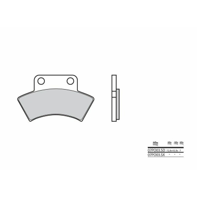 Pastillas de freno sinterizadas de competición Brembo 07PO03SX 07PO03SX