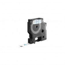 Dymo D1 Etiquetas estandar azul sobre blanco 12mm x 7m poliester
