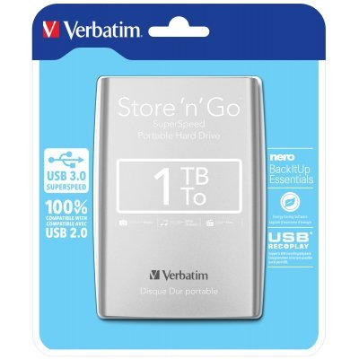 Disco Duro Portátil Store 'n' Go USB 3.0 de 1 TB en color Plateado