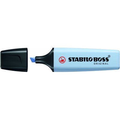 Stabilo Boss 70 Pastel Rotulador Marcador Fluorescente - Trazo entre 2 y 5mm - Recargable - Tinta con Base de Agua - Color Azul Nublado