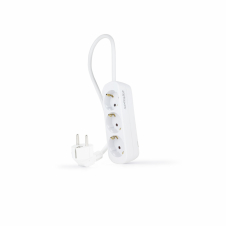Nanocable Regleta de Enchufes con 3 Tomas, 1.4 m, Blanco