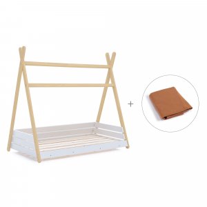 Cama júnior Montessori madera 90x200 cm + toldo Ariake · Homy Life XL