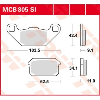 Pastillas de freno sinterizadas offroad serie SI TRW MCB805SI