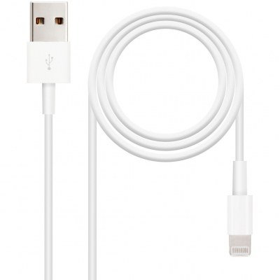 Cable nanocable usb 2.0 a iphone lightning - usb macho macho blanco 1m
